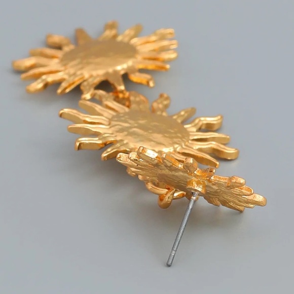 1pair Zara SUNBURST sun STATEMENT EARRINGS - Picture 7 of 16